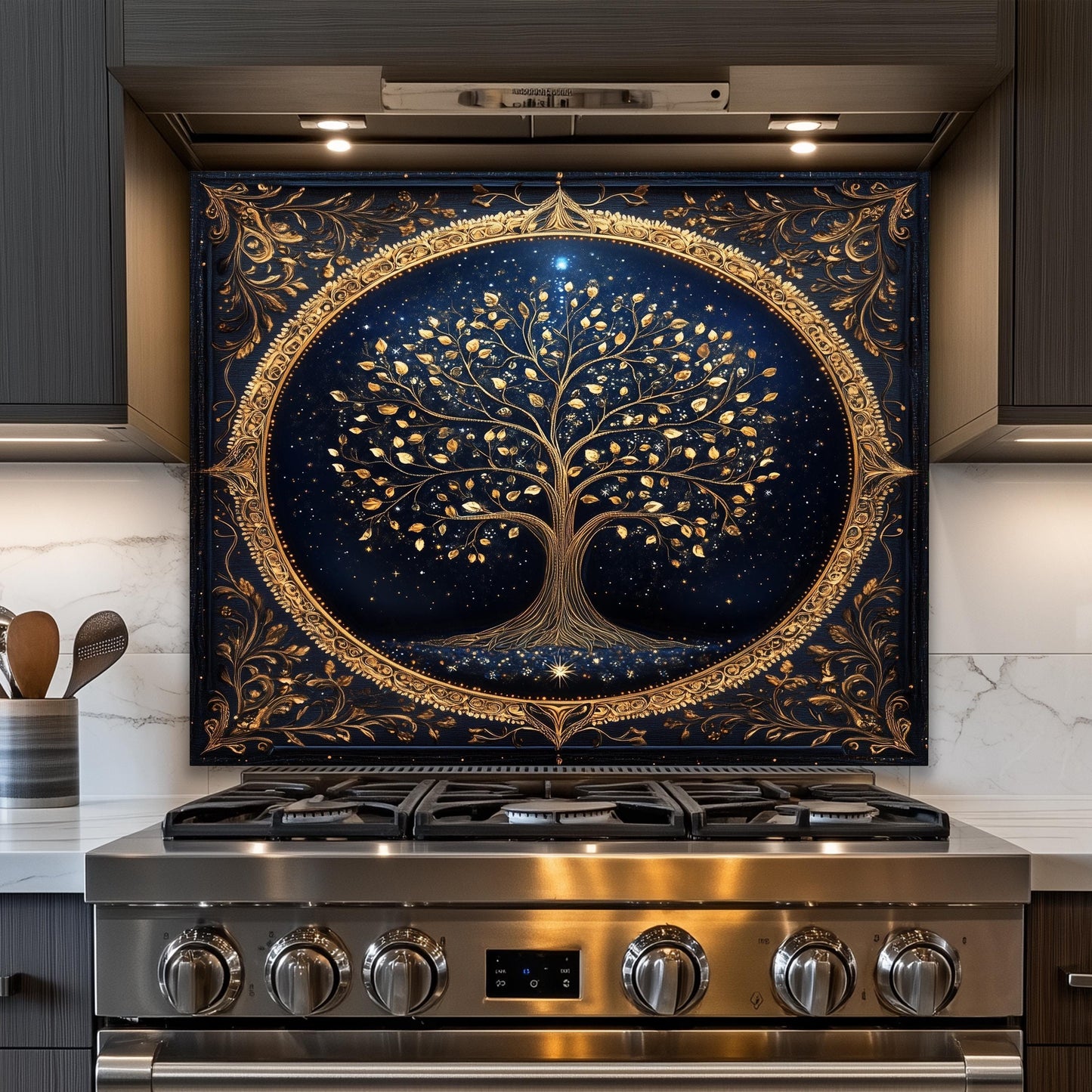 Blue Gold Kitchen Decor