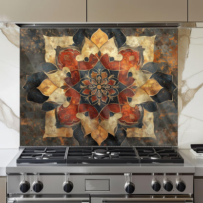 Moroccan Style Pattern Kitchen Backsplash, UV Printed Tempered Glass, Custom Size Design