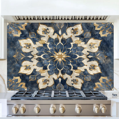 Moroccan Style Tempered Glass Stove Backsplash: Heat Resistant Kitchen Panel