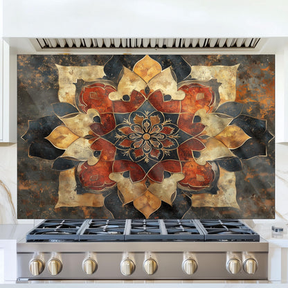 Moroccan Style Pattern Kitchen Backsplash, UV Printed Tempered Glass, Custom Size Design