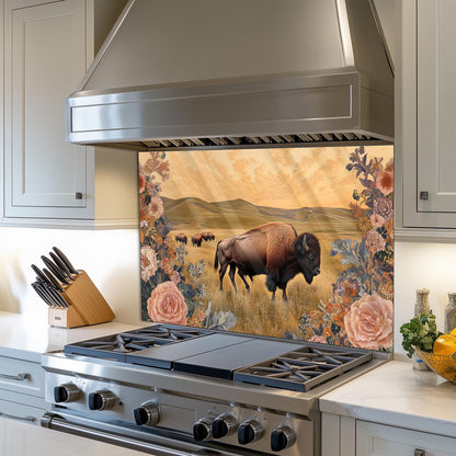 Bison Tempered Glass Kitchen Backsplash: Heat Resistant Stove Wall Art