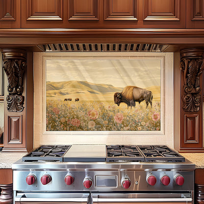 Buffalo Tempered Glass Kitchen Backsplash: Stove Area Wall Art