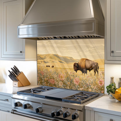 Buffalo Tempered Glass Kitchen Backsplash: Stove Area Wall Art