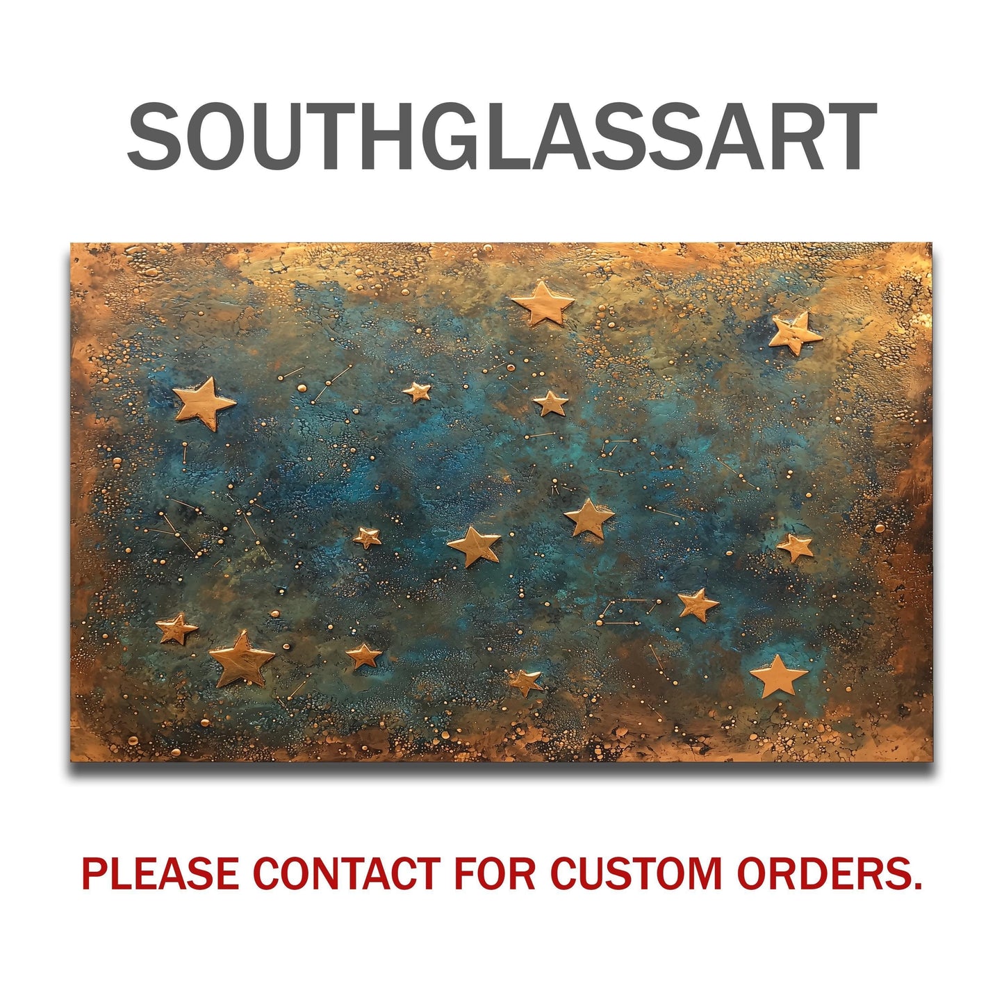 Starry Night Tempered Glass Backsplash: Rustic Kitchen Decor