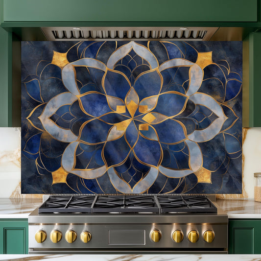 Moroccan Tempered Glass Kitchen Backsplash: Elegant Stove Splashback