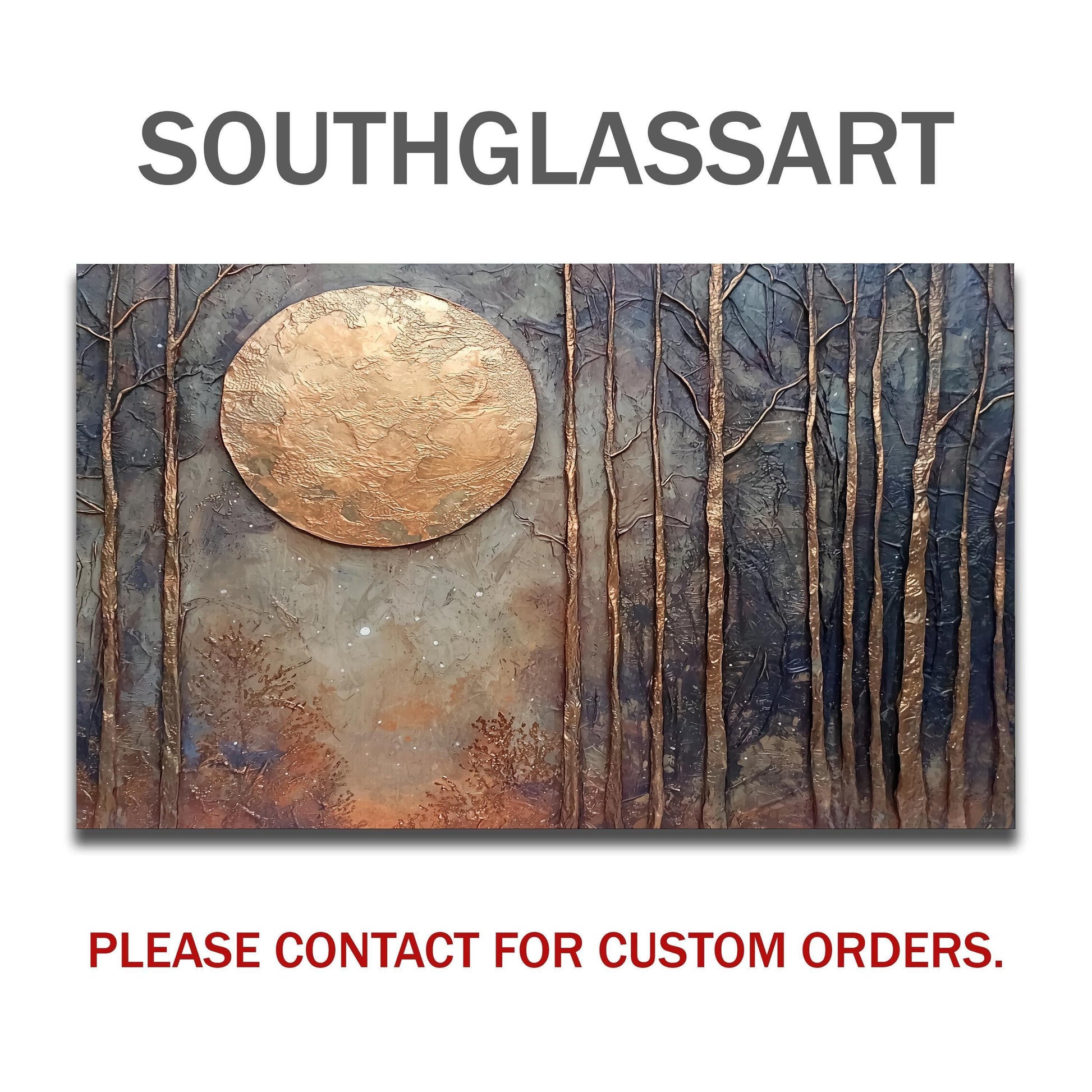 Copper Moon Glass Backsplash, Celestial Crescent Stove Guard, Heat Resistant Easy Clean Kitchen Art