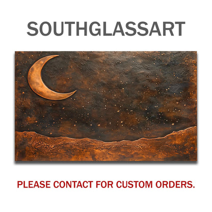 Copper Moon Tempered Glass Backsplash: Rustic Kitchen Decor