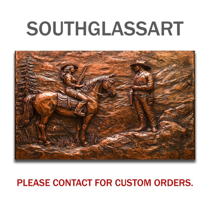 Cowboy Tempered Glass Kitchen Backsplash: Rustic Western Decor