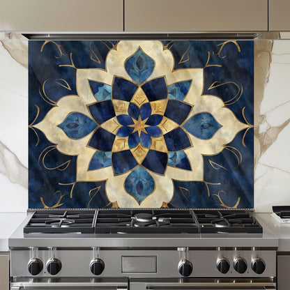 Moroccan Tempered Glass Backsplash: Kitchen Stove Art