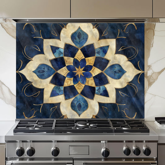 Moroccan Tempered Glass Backsplash: Kitchen Stove Art