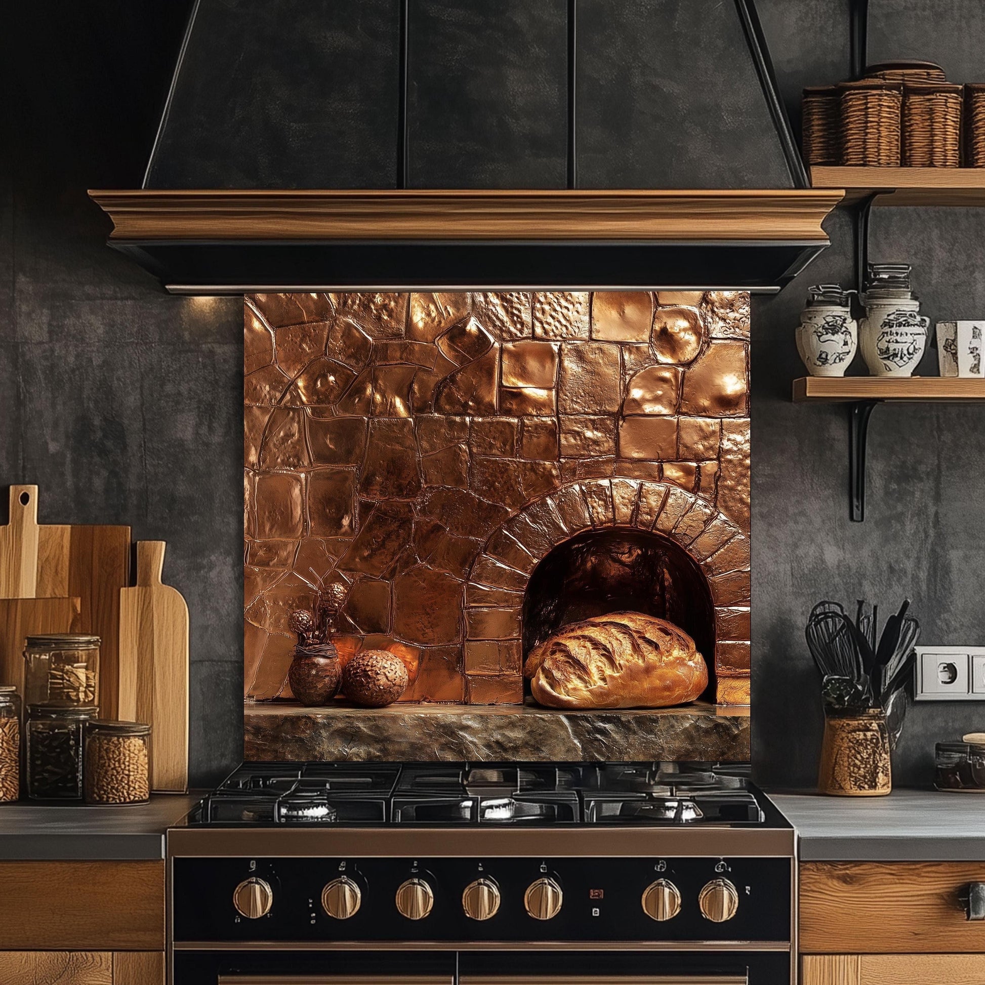 kitchen backplash, copper kitchen backsplash