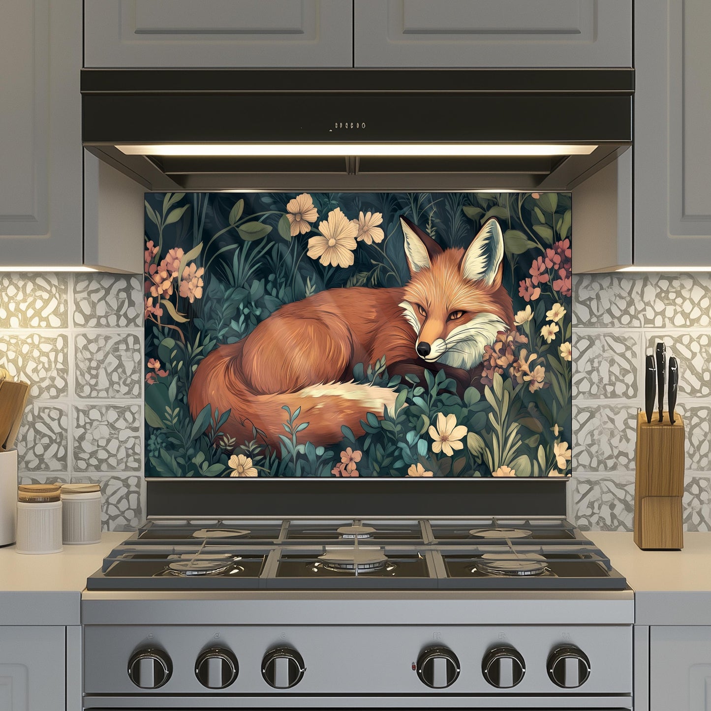 Fox Tempered Glass Kitchen Backsplash: Durable Stove Splashback