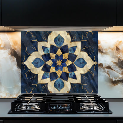 Moroccan Tempered Glass Backsplash: Kitchen Stove Art