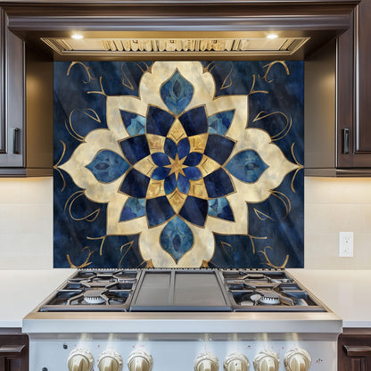 Moroccan Tempered Glass Backsplash: Kitchen Stove Art