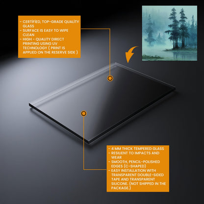 Misty Cypress Swamp Tempered Glass Backsplash - Foggy Lake Kitchen Splashback