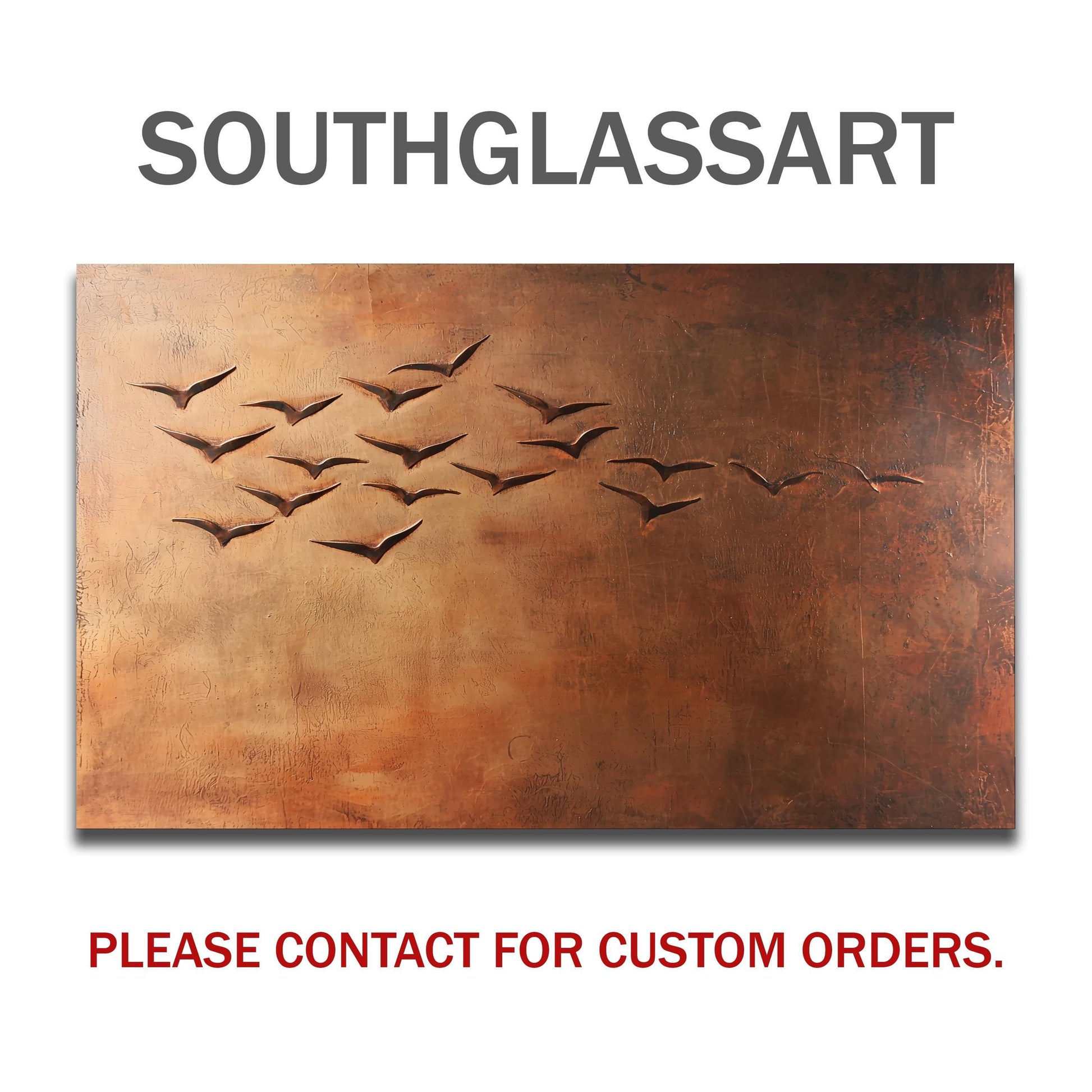 Copper Heron Tempered Glass Kitchen Backsplash: Rustic Bird Art