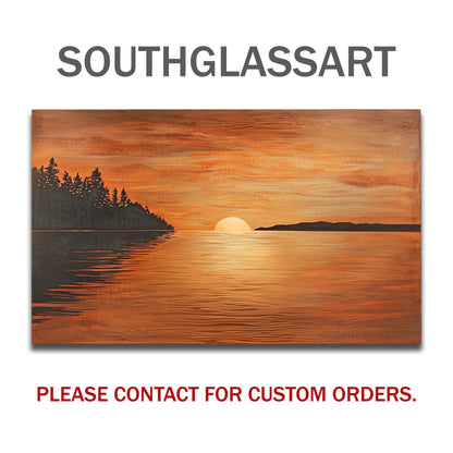 Sunset Ocean Glass Backsplash, Golden Sea Landscape Stove Guard, Heat Resistant Easy Clean Art