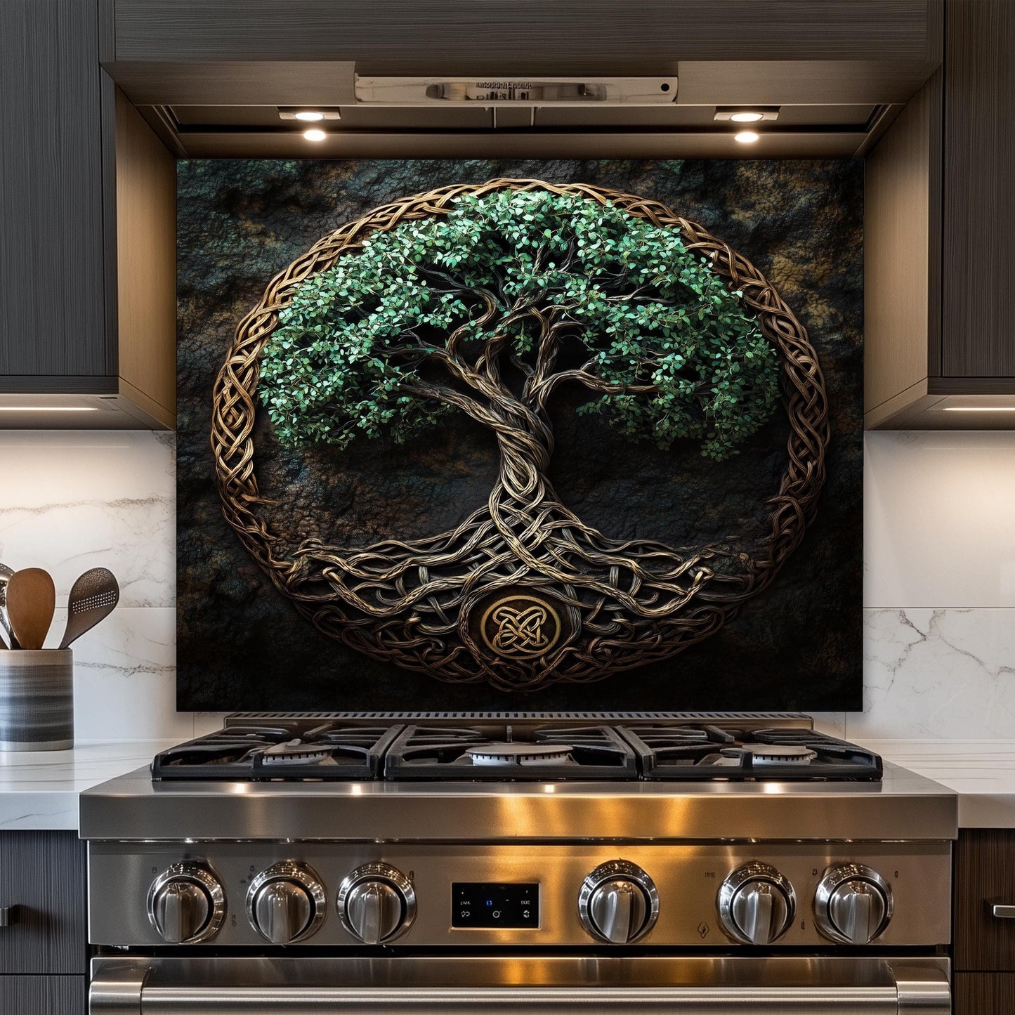 Celtic tree of life backsplash