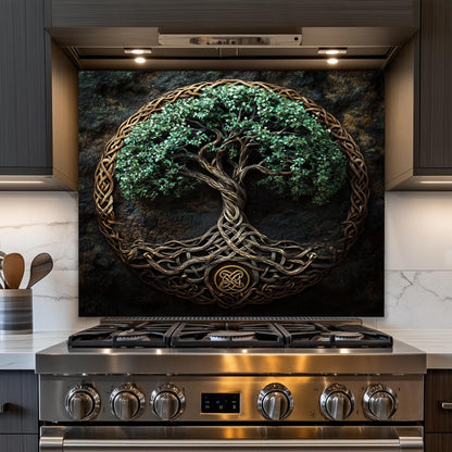 Celtic tree of life backsplash