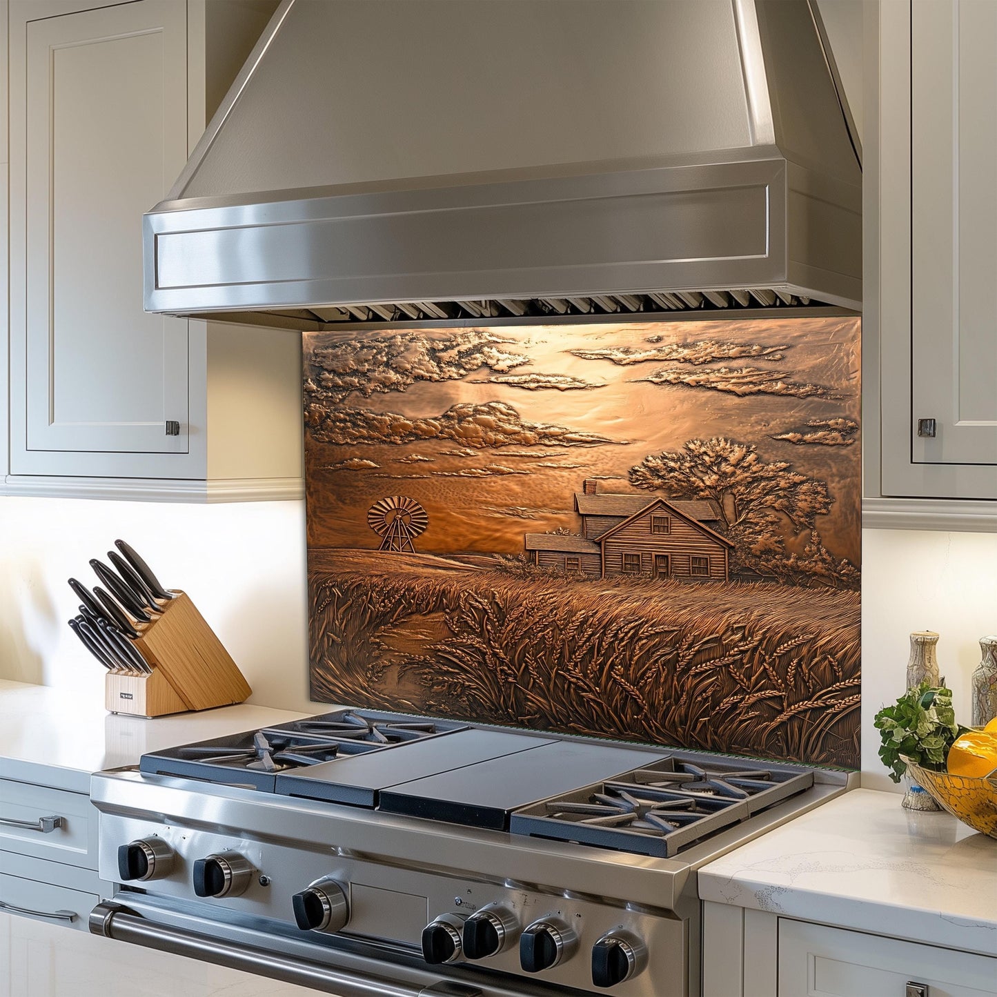 Farmhouse Backsplash, Windmill Glass Kitchen Splashback