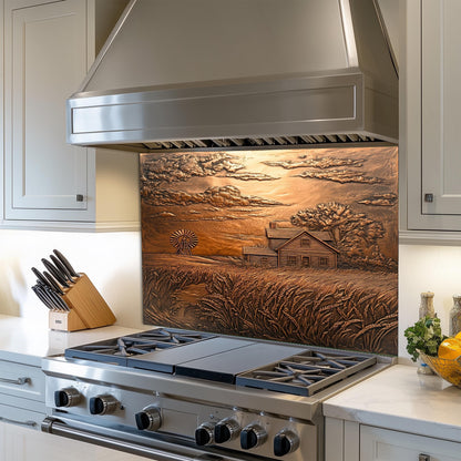 Farmhouse Backsplash, Windmill Glass Kitchen Splashback