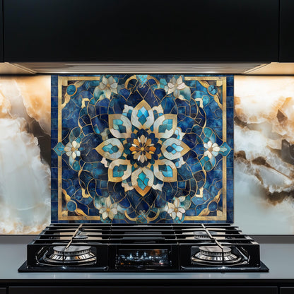 Moroccan Tempered Glass Kitchen Backsplash: Elegant Stove Wall Protection