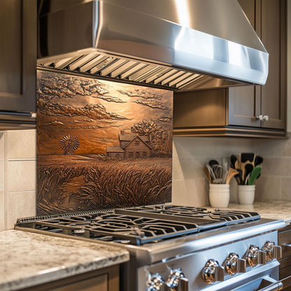Farmhouse Backsplash, Windmill Glass Kitchen Splashback