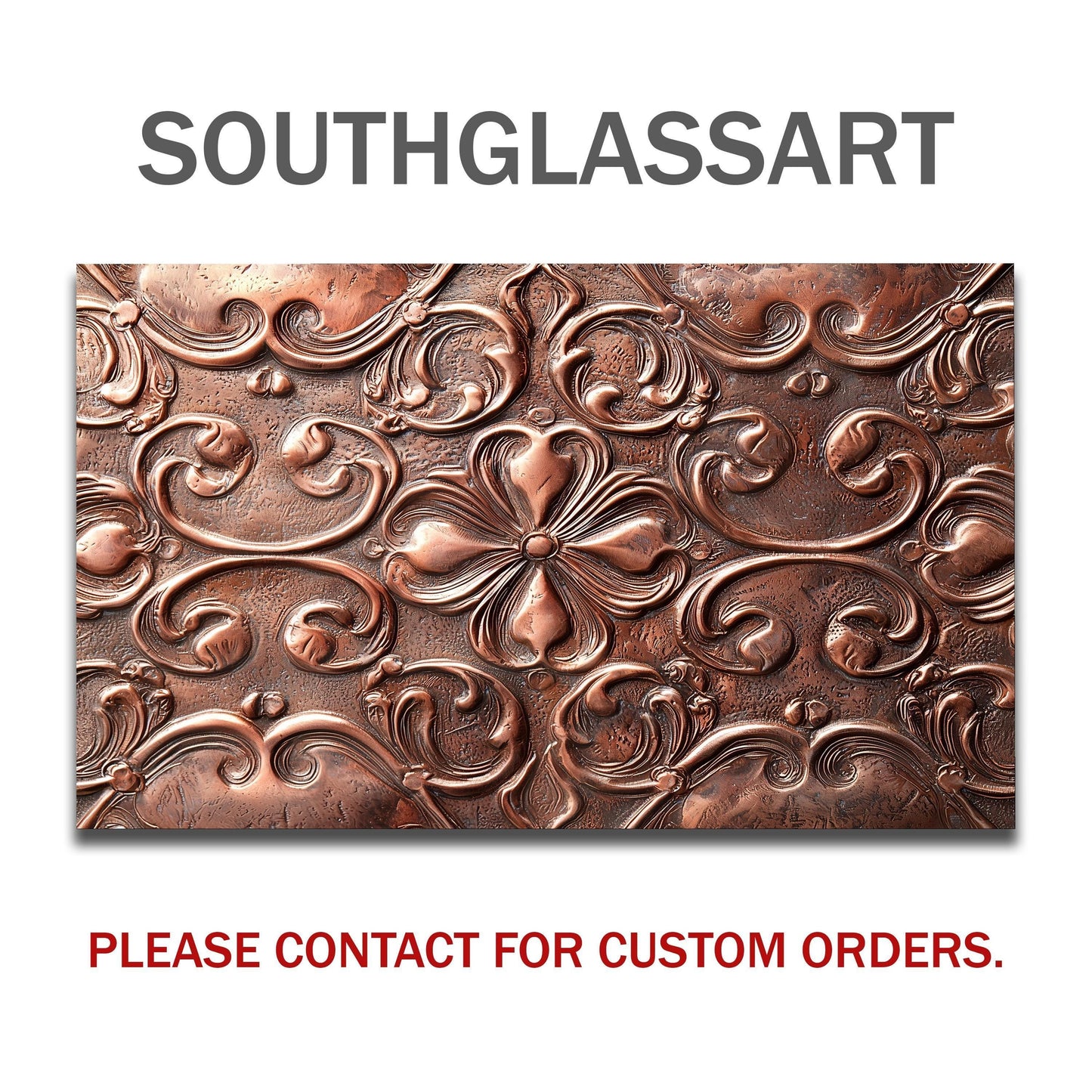 Copper-Effect Tempered Glass Backsplash: Rustic Kitchen Decor