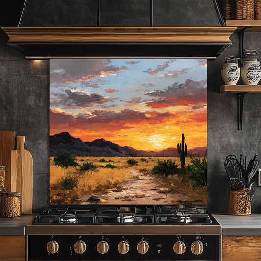 Golden Art Tempered Glass Kitchen Backsplash, Luxury UV Printed Wall Decor, Custom Size Design