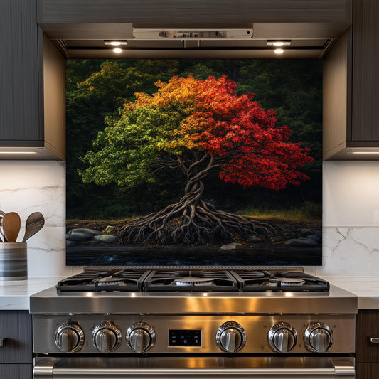 Bold Nature-Themed Backsplash