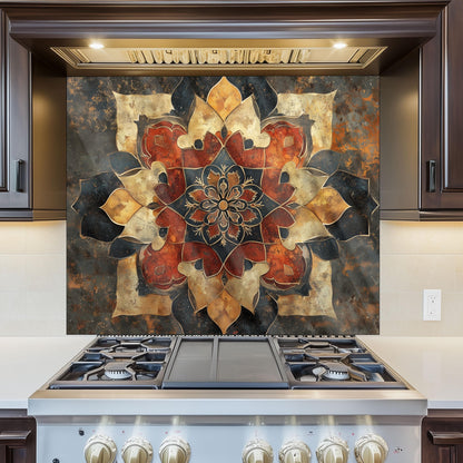 Moroccan Style Pattern Kitchen Backsplash, UV Printed Tempered Glass, Custom Size Design