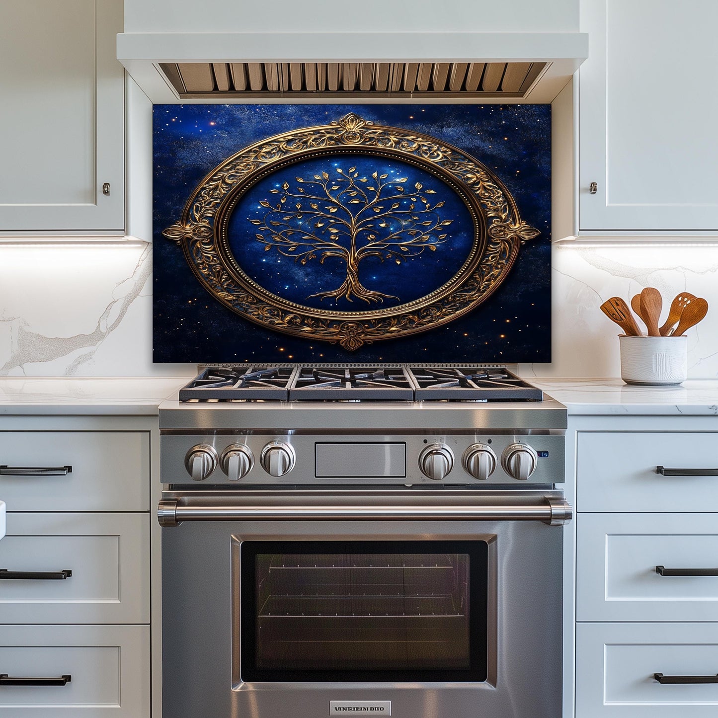 Blue Gold Kitchen Decor