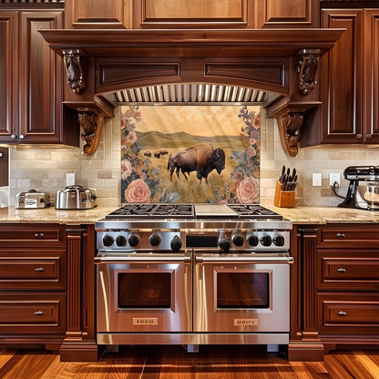 Bison Tempered Glass Kitchen Backsplash: Heat Resistant Stove Wall Art