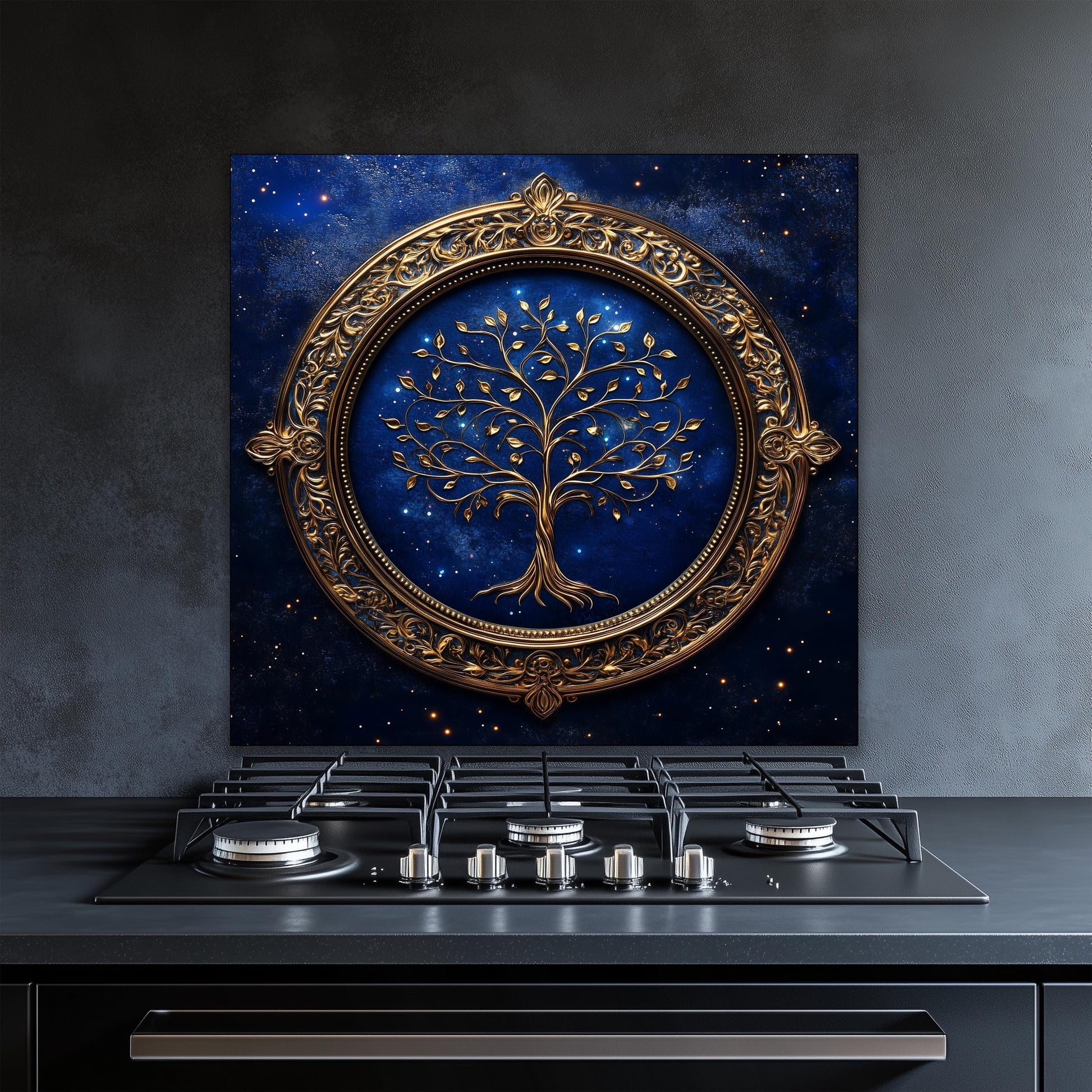 Modern Glass Backsplash Art