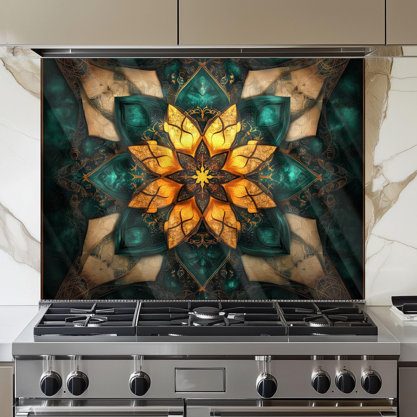 Moroccan Style Tempered Glass Kitchen Backsplash: Modern Art, Durable Protection