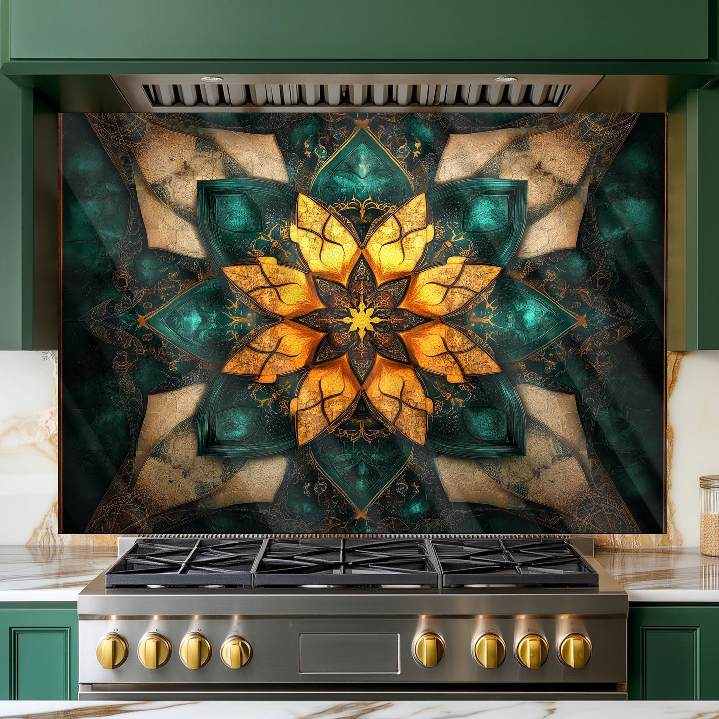 Moroccan Style Tempered Glass Kitchen Backsplash: Modern Art, Durable Protection