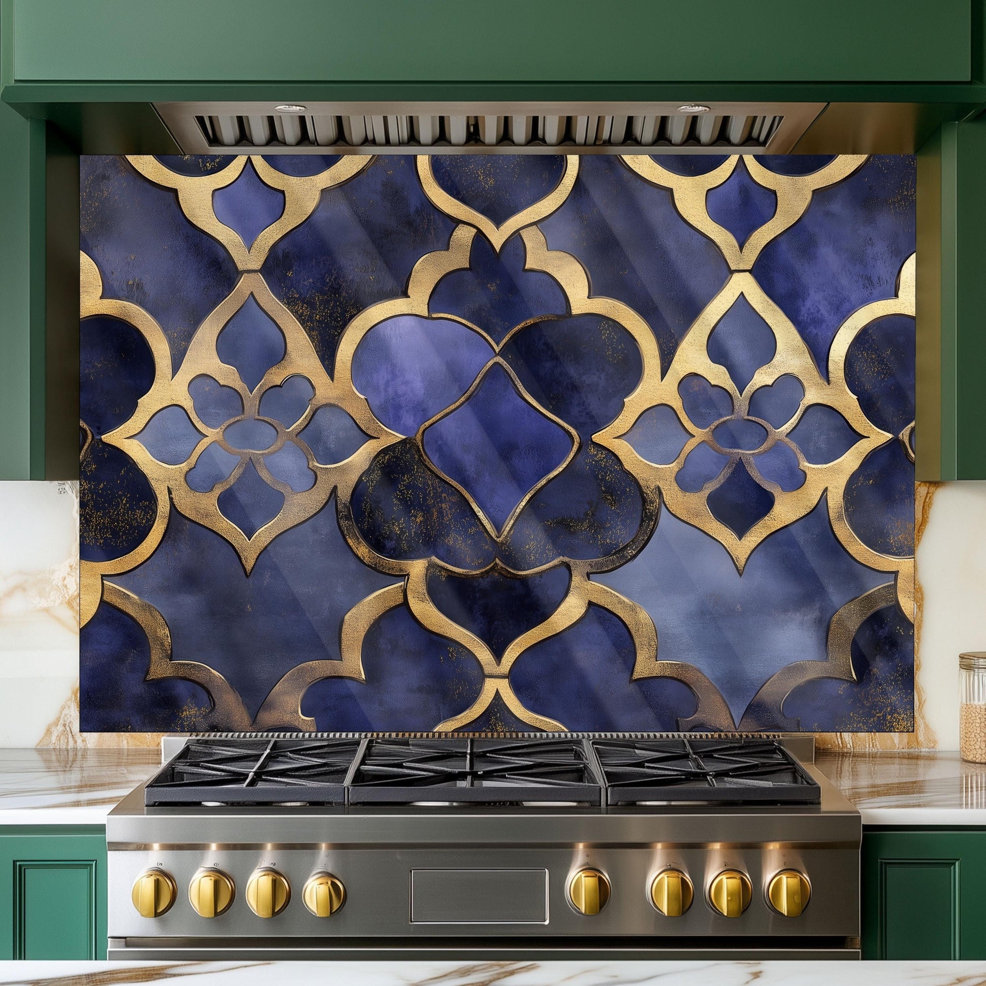 Dark Tropical Foliage Glass Backsplash, Deep Green Leaf Stove Guard, Heat Resistant Kitchen Art