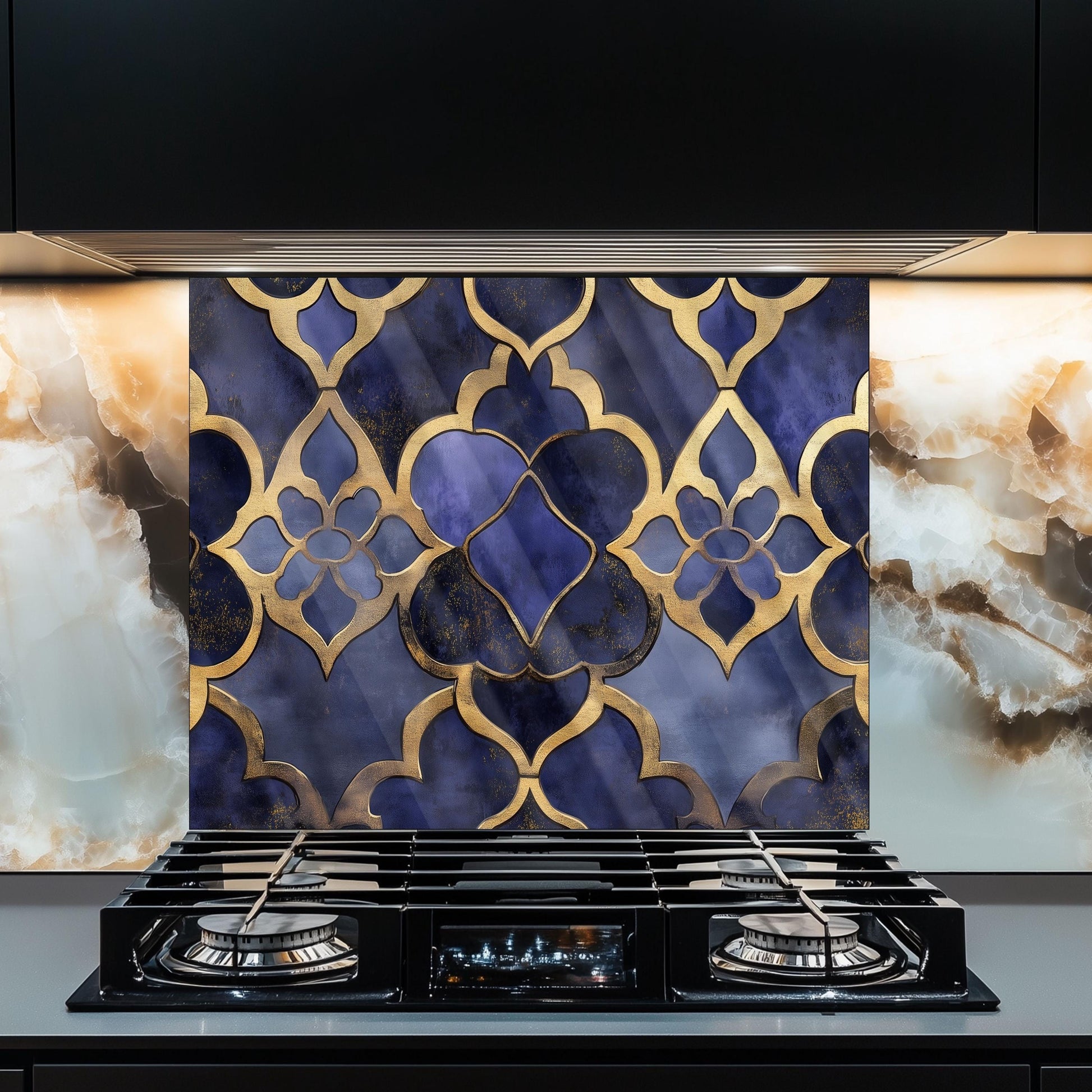 Dark Tropical Foliage Glass Backsplash, Deep Green Leaf Stove Guard, Heat Resistant Kitchen Art