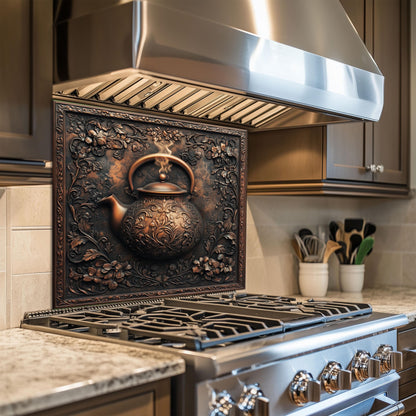 Easy clean kitchen backsplash, tempered glass teapot