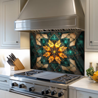 Moroccan Style Tempered Glass Kitchen Backsplash: Modern Art, Durable Protection