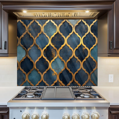 Moroccan Tempered Glass Kitchen Splashback: Heat Resistant Backsplash