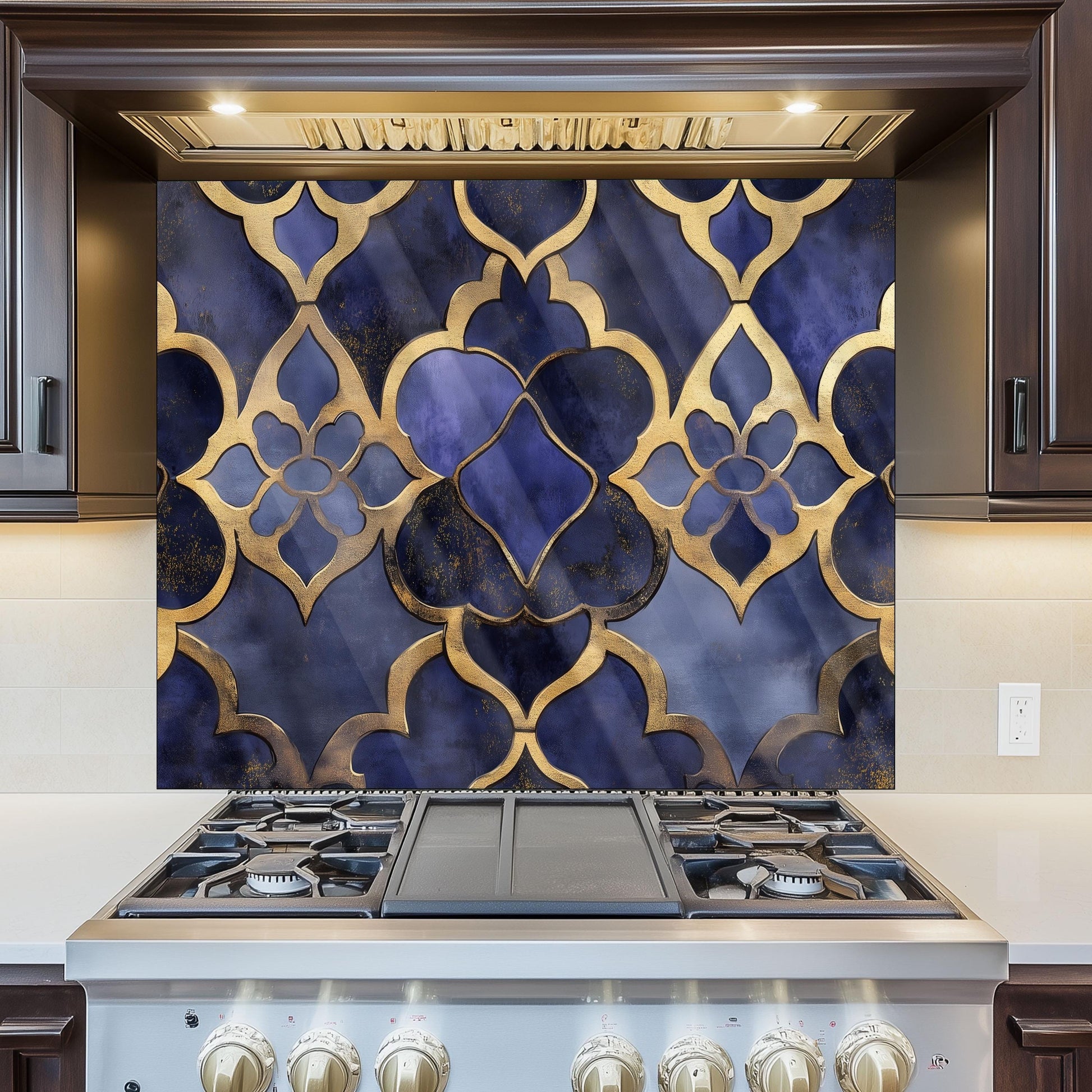 Dark Tropical Foliage Glass Backsplash, Deep Green Leaf Stove Guard, Heat Resistant Kitchen Art