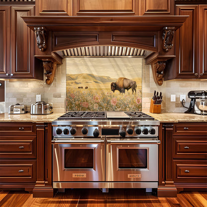 Buffalo Tempered Glass Kitchen Backsplash: Stove Area Wall Art