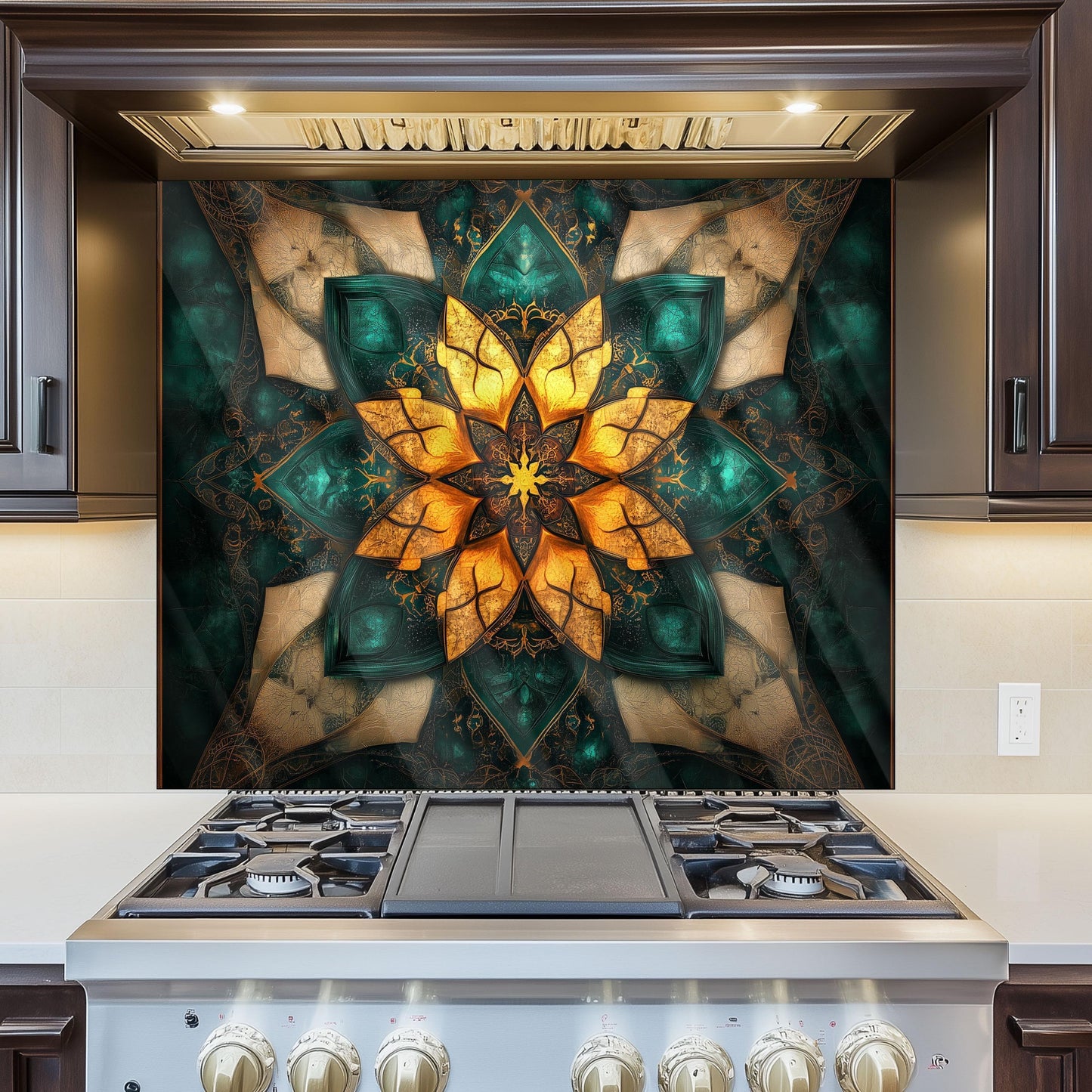 Moroccan Style Tempered Glass Kitchen Backsplash: Modern Art, Durable Protection