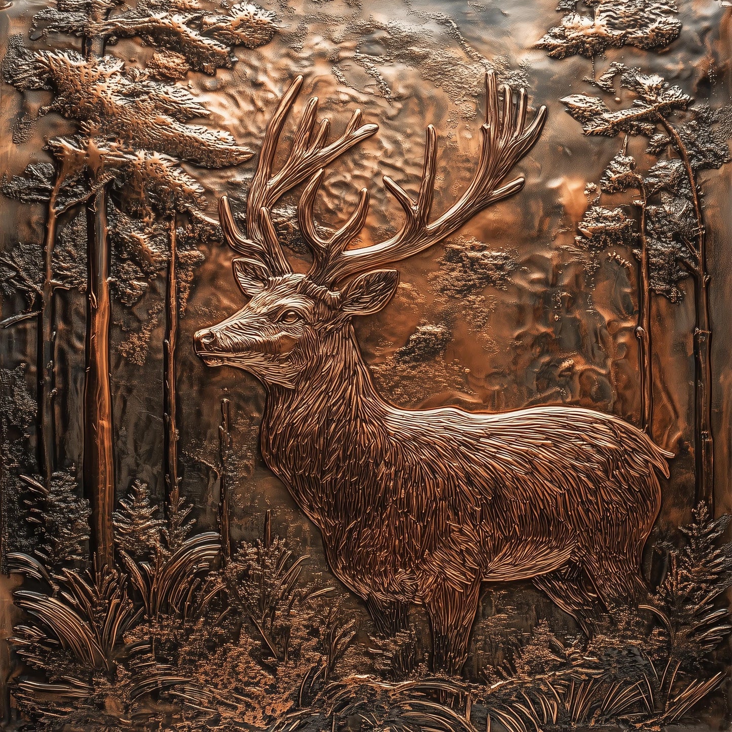 Deer Backsplash, Glass Copper Look Kitchen Backsplash
