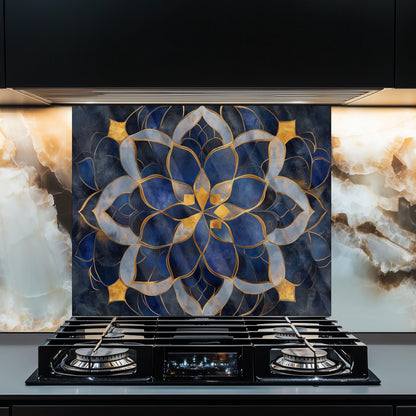 Moroccan Tempered Glass Kitchen Backsplash: Elegant Stove Splashback