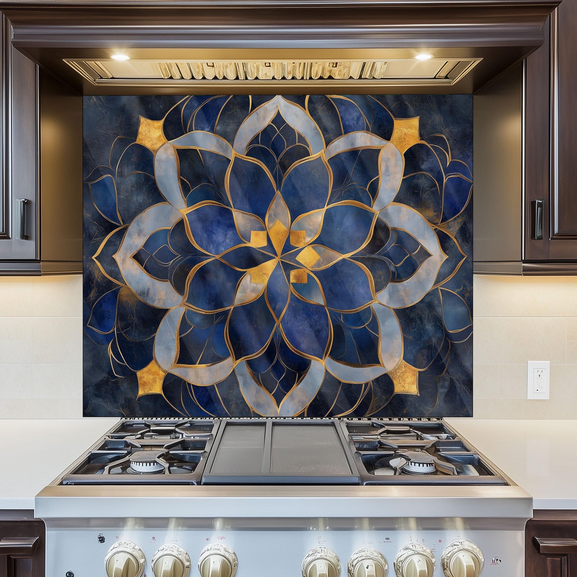 Moroccan Tempered Glass Kitchen Backsplash: Elegant Stove Splashback