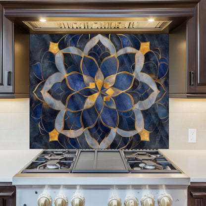 Moroccan Tempered Glass Kitchen Backsplash: Elegant Stove Splashback