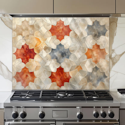Moroccan Kitchen Splashback, Heat Resistant Tempered Glass Backsplash, Custom Size Design