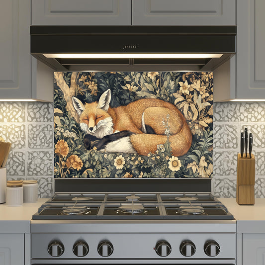 Fox Tempered Glass Kitchen Backsplash: Rustic Stove Decor